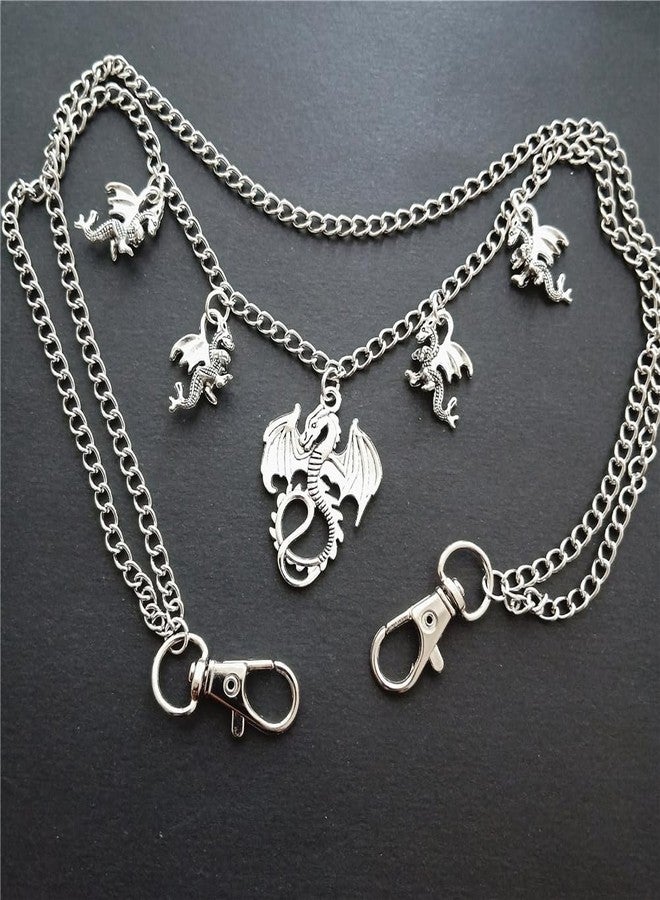 AETYWYEIN Dragon Pendant Pant Chain, Western Mythology Cool Charm Jeans Accessories, Hip Hop Layered Belt Chains, Quirky Jewelry for DIY Bags, Pocket Chain - Image 3